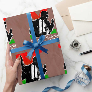 Malcolm X Wrapping Paper Roll By Any Means Necessary TS14 Mocha Print Your Wear