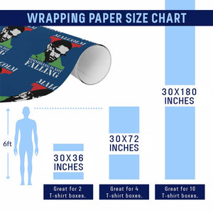 Malcolm X Wrapping Paper Roll Stumbling Is Not Falling Black History Leader TS12 Print Your Wear