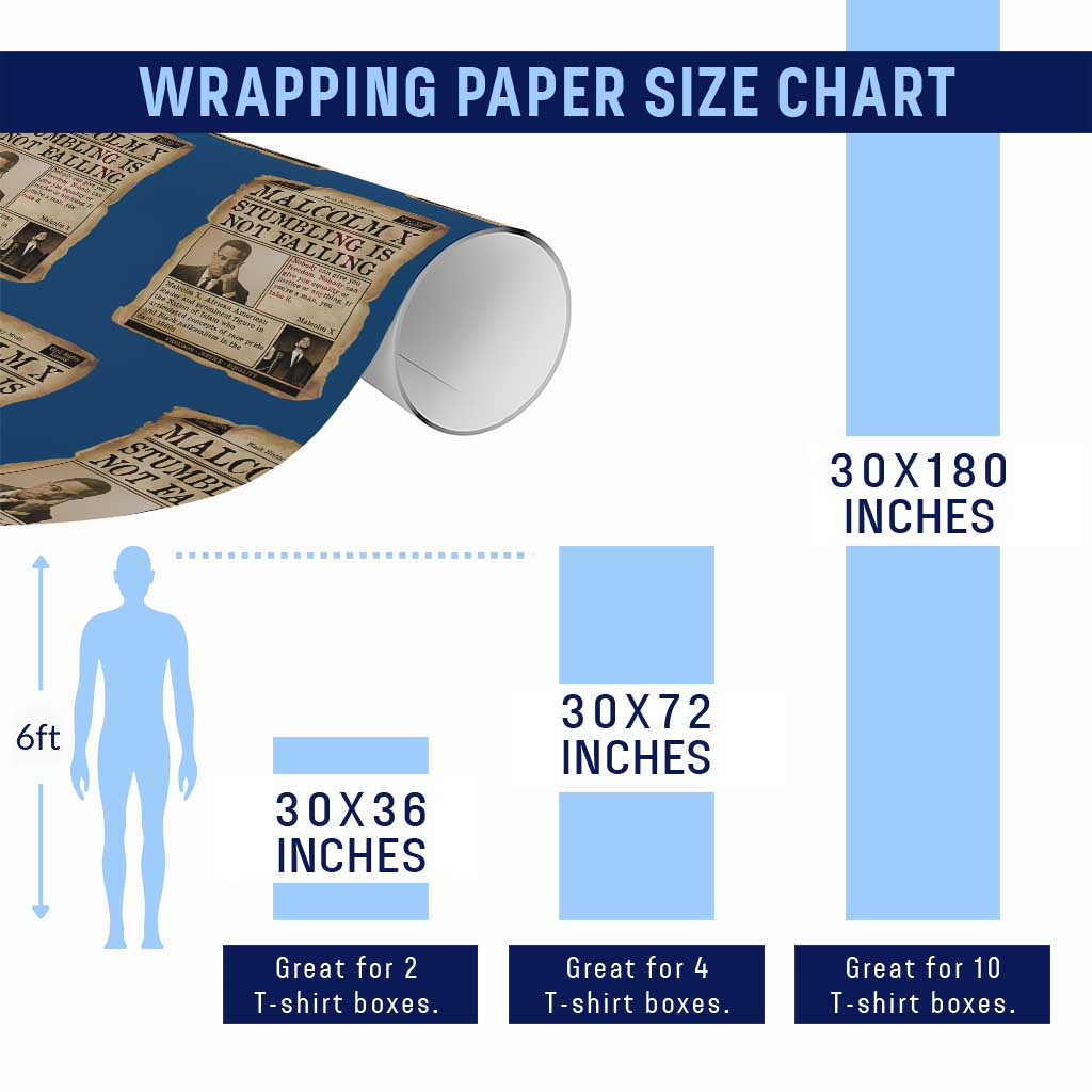 Malcolm X Wrapping Paper Roll Stumbling Is Not Falling Civil Rights Leader TS12 Print Your Wear