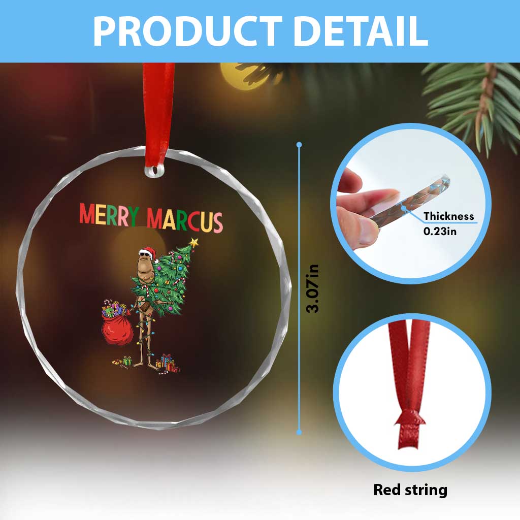 Marcus The Worm Christmas Meme Crystal Glass Ornament TS14 Print Your Wear