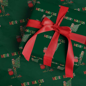 Marcus The Worm Christmas Meme Wrapping Paper Roll TS14 Green Print Your Wear