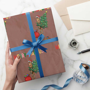 Marcus The Worm Christmas Meme Wrapping Paper Roll TS14 Mocha Print Your Wear