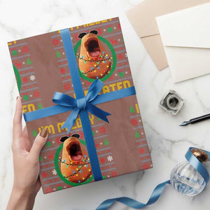 Marcus The Worm Christmas Meme Wrapping Paper Roll Funny Brain Rot Xmas TS14 Mocha Print Your Wear