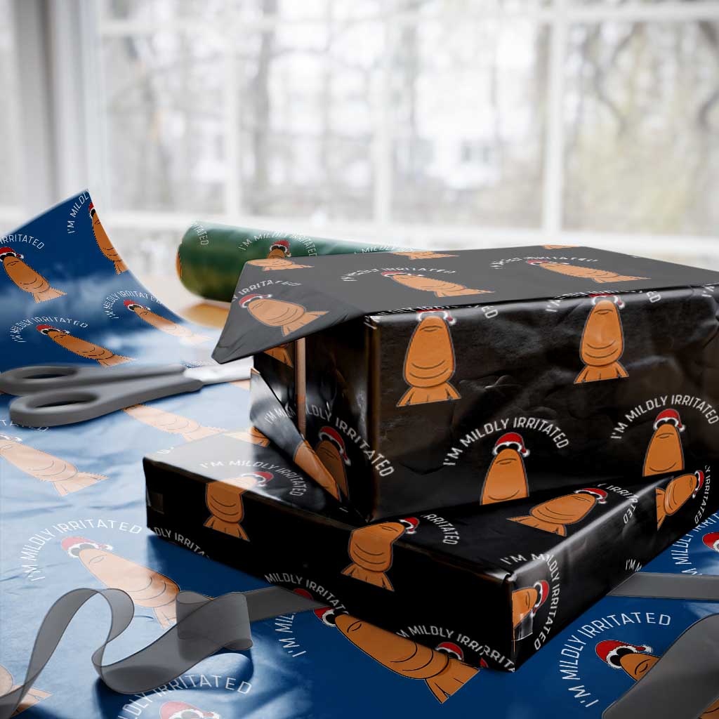 Marcus The Worm Christmas Meme Wrapping Paper Roll I Am Mildly Irritated TS14 Black Print Your Wear