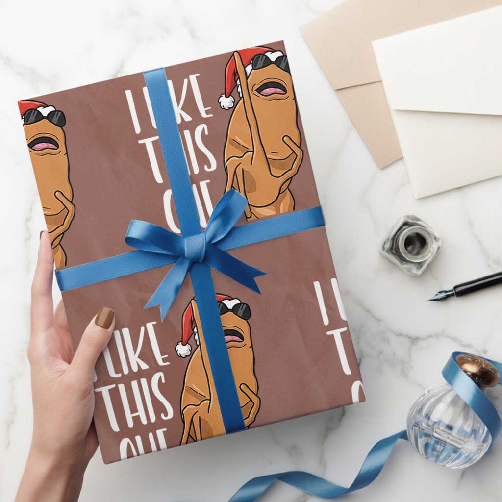 Marcus The Worm Christmas Meme Wrapping Paper Roll I Like This One TS14 Mocha Print Your Wear