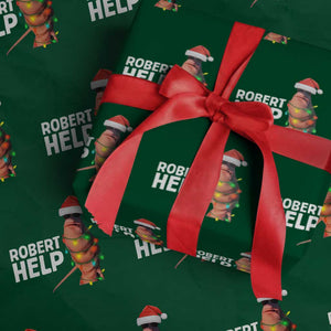 Marcus The Worm Christmas Wrapping Paper Roll Robert Help Internet Weirdcore Brainrot Humor TS10 Green Print Your Wear