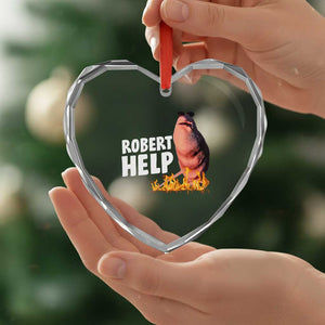 Marcus The Worm Heart Crystal Glass Ornament Funny Brainrot Meme Robert Help TS10 Print Your Wear