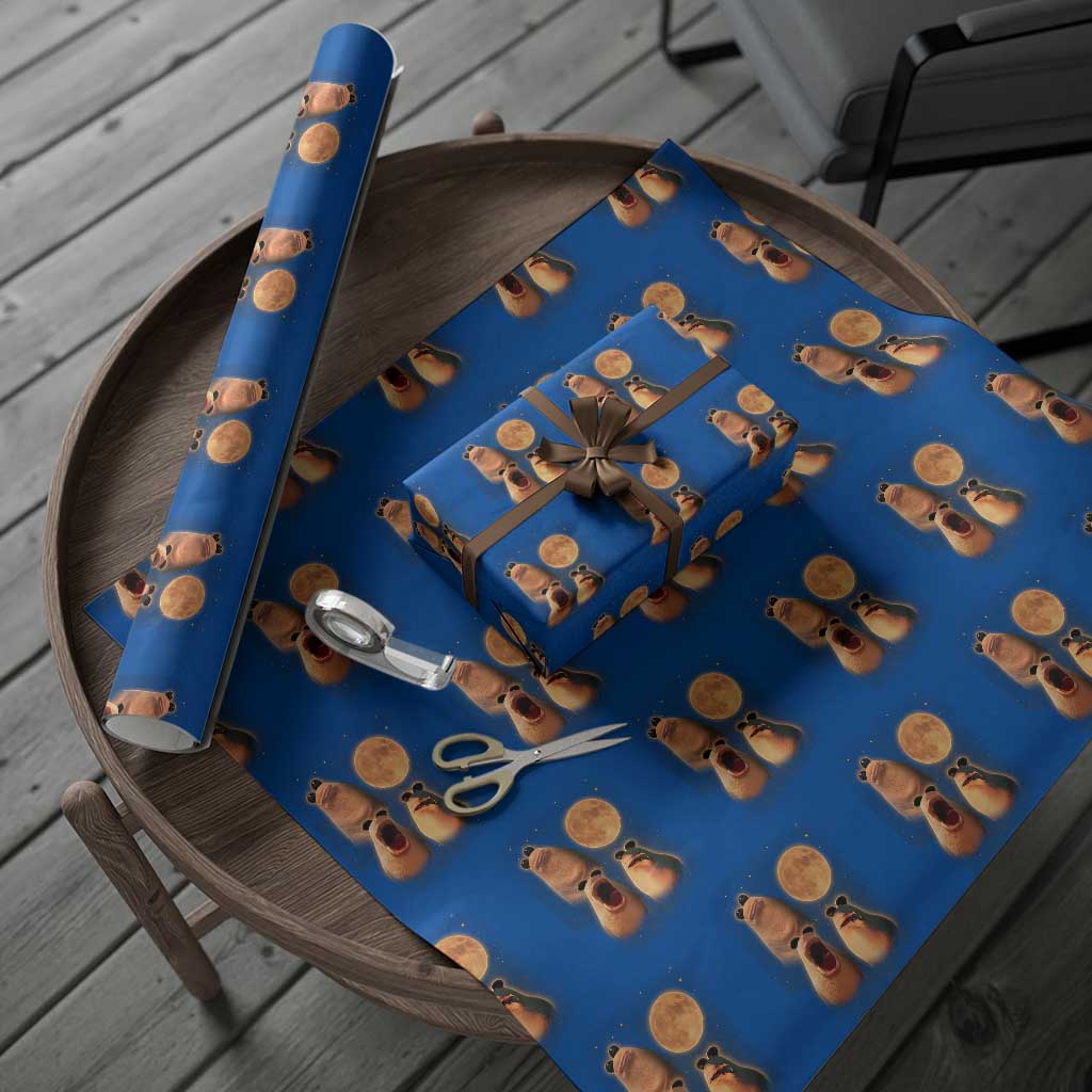 Marcus The Worm Meme Wrapping Paper Roll Funny Howling At Moon TS14 Blue Print Your Wear