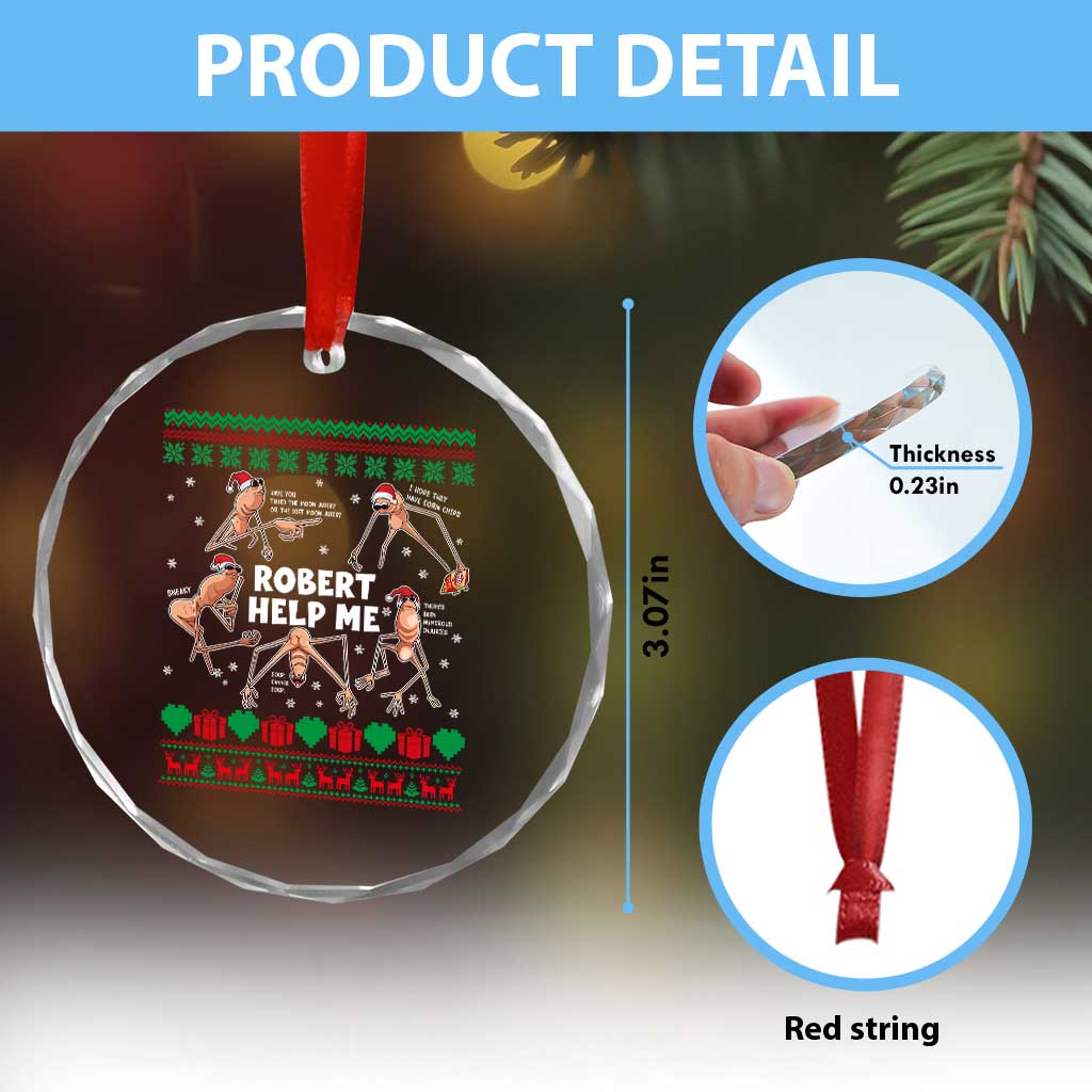 Marcus The Worm Christmas Meme Crystal Glass Ornament TS14 Print Your Wear