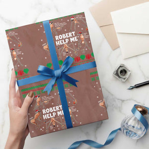 Marcus The Worm Christmas Meme Wrapping Paper Roll TS14 Mocha Print Your Wear