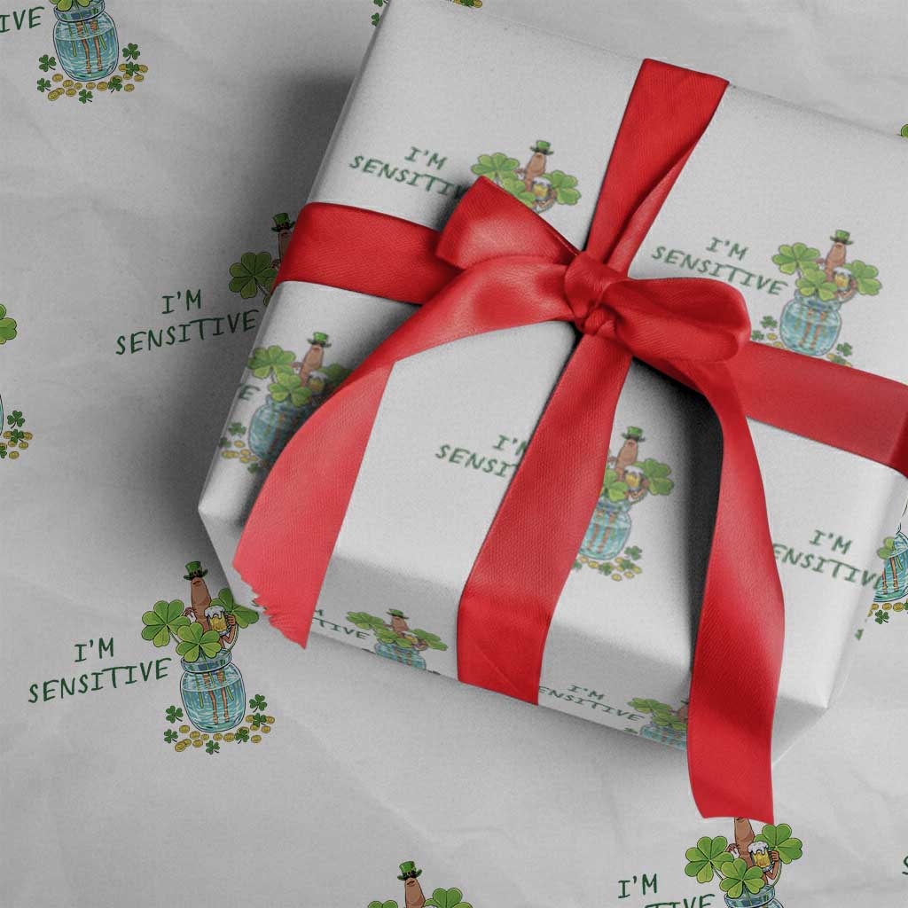 Marcus The Worm St Patricks Day Wrapping Paper Roll I'm Sensitive TS14 White Print Your Wear