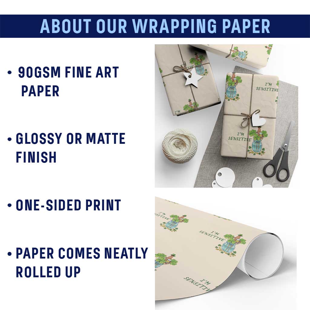 Marcus The Worm St Patricks Day Wrapping Paper Roll I'm Sensitive TS14 Print Your Wear