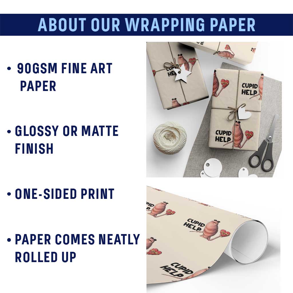Marcus The Worm Valentine Meme Wrapping Paper Roll Cupid Help TS14 Print Your Wear