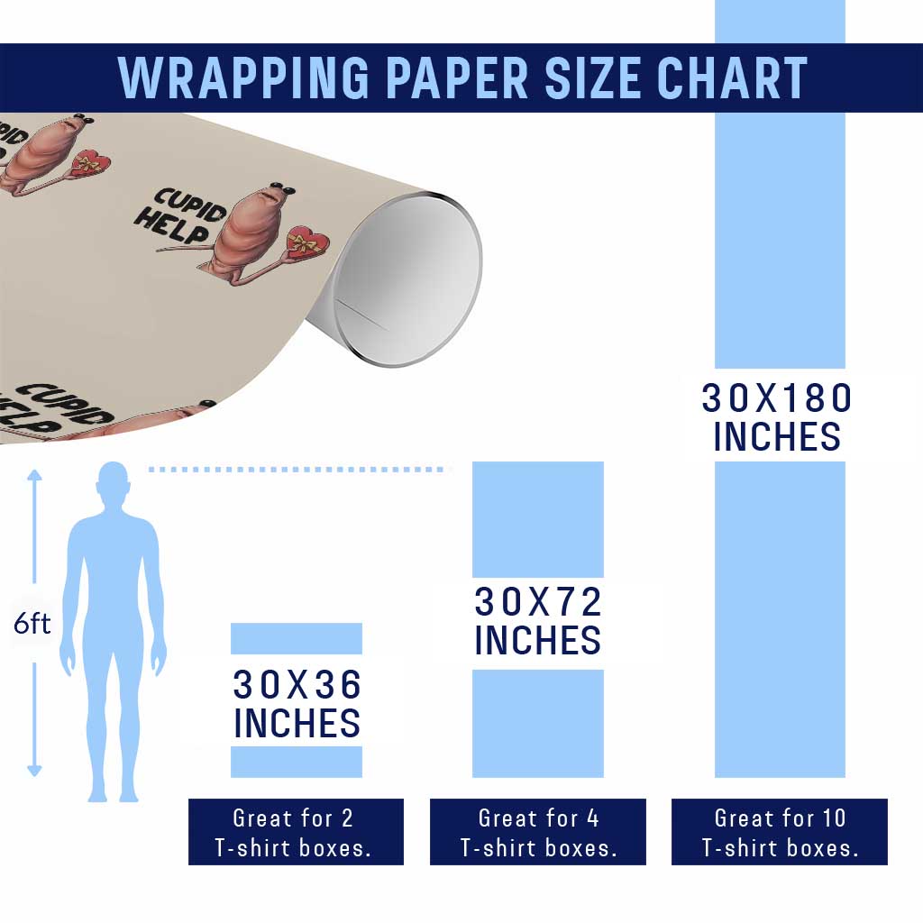 Marcus The Worm Valentine Meme Wrapping Paper Roll Cupid Help TS14 Print Your Wear