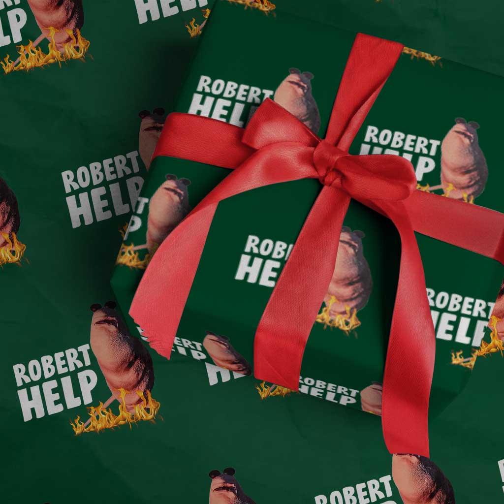 Marcus The Worm Wrapping Paper Roll Funny Brainrot Meme Robert Help TS10 Green Print Your Wear