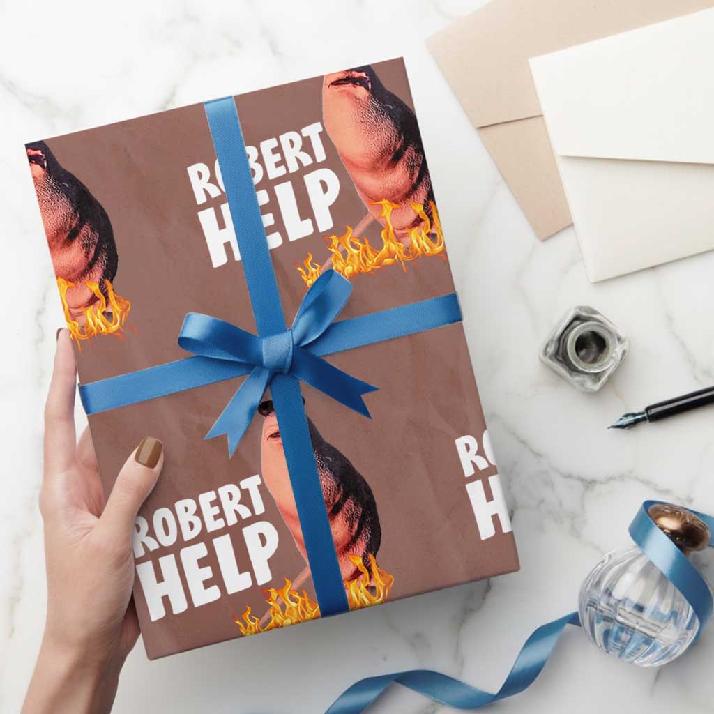 Marcus The Worm Wrapping Paper Roll Funny Brainrot Meme Robert Help TS10 Mocha Print Your Wear