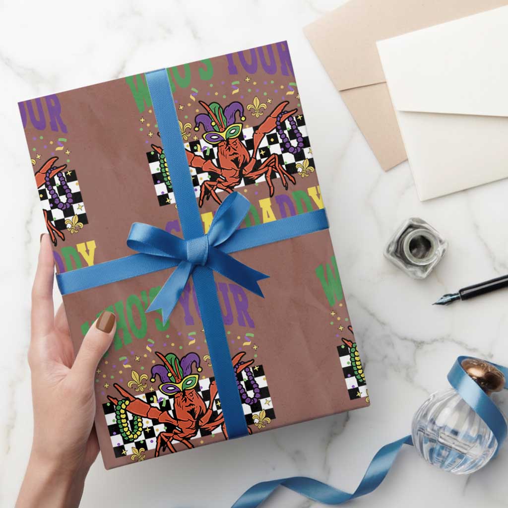 Mardi Gras Crawfish Wrapping Paper Roll Who Is Your Crawdaddy TS14 Mocha Print Your Wear