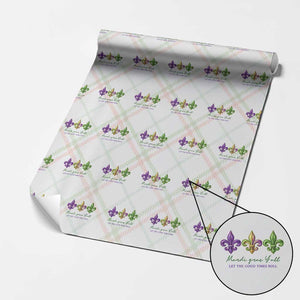 Mardi Gras Wrapping Paper Roll Let The Good Time Roll TS14 Christmas Plaid Print Your Wear
