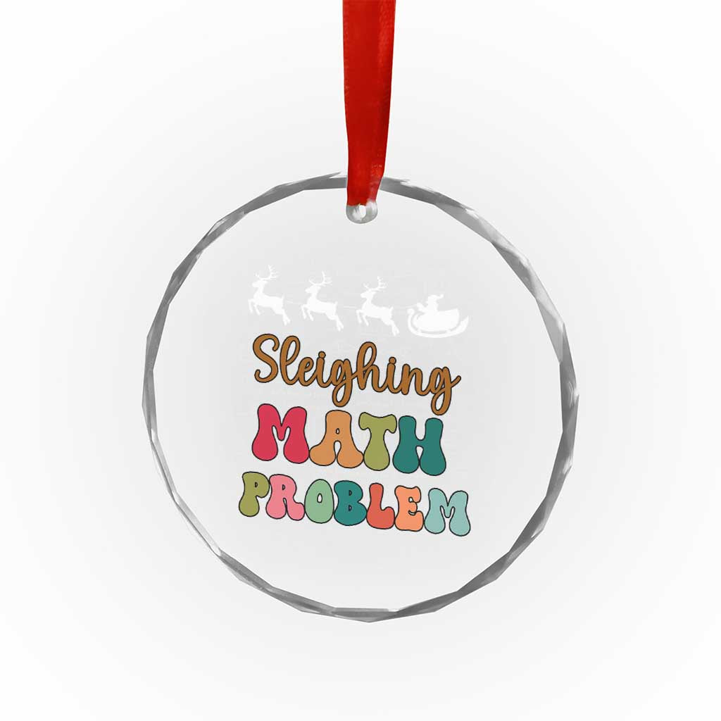 Math Teacher Crystal Glass Ornament Sleighing Math Problem Xmas Gift TS10 Print Your Wear