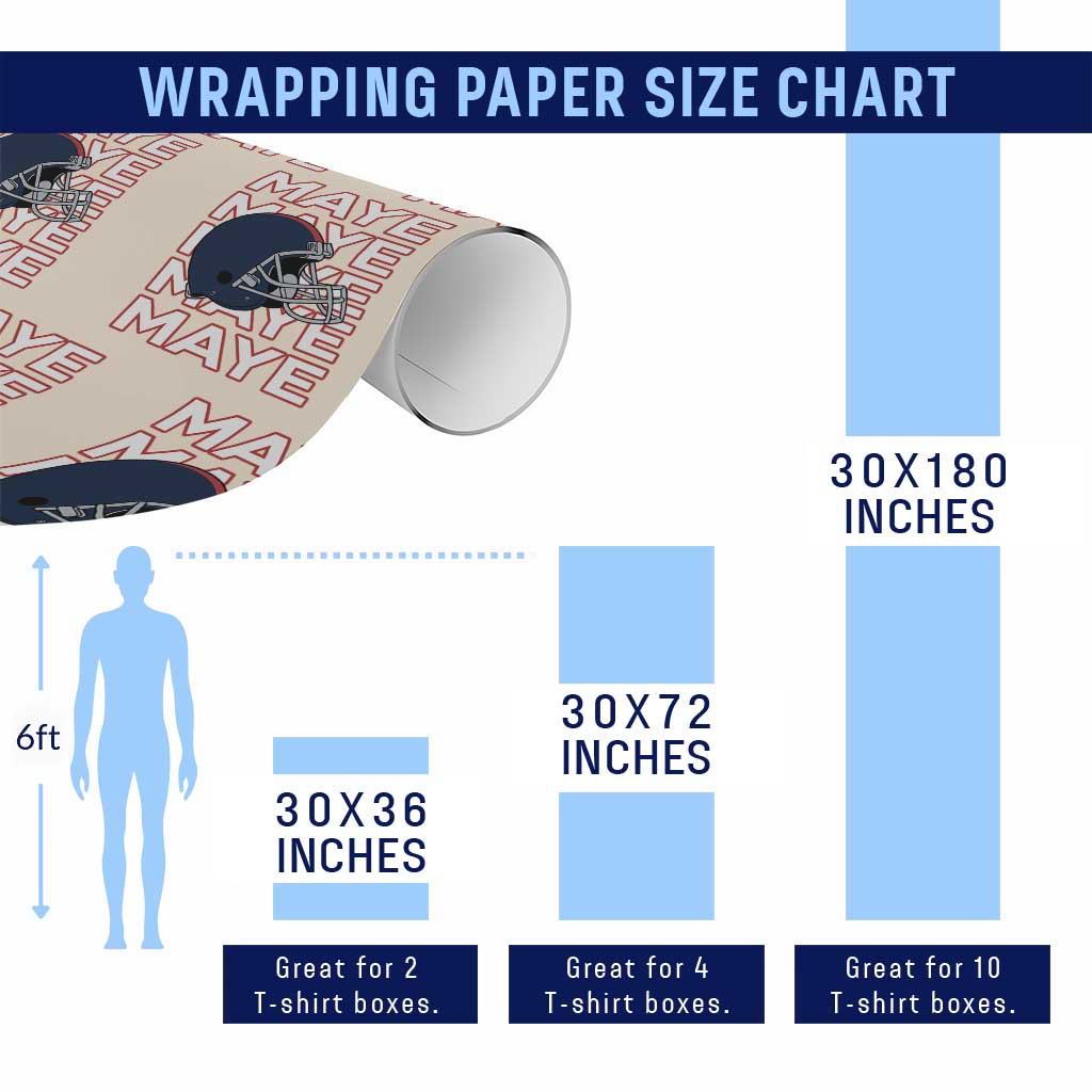 Maye Lover Wrapping Paper Roll NE Quarterback Fan Gift TS12 Print Your Wear