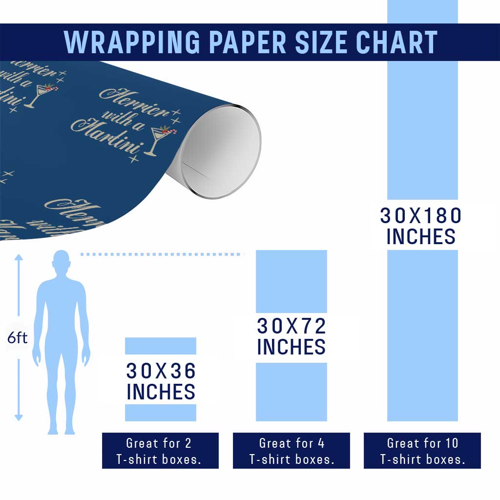 Merrier With a Martini Christmas Wrapping Paper Roll TS10 Print Your Wear