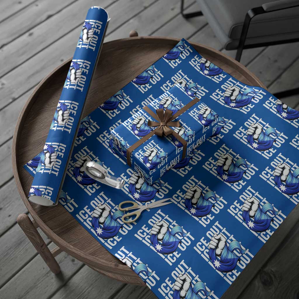 Minnesota Ice Out Wrapping Paper Roll Anti Ice Movement Protest TS12 Blue Print Your Wear