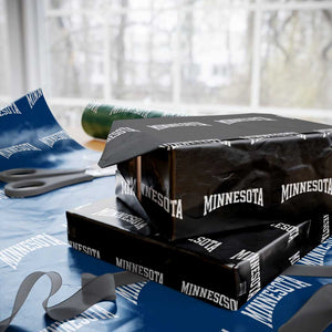 Minnesota MN State Throwback Design Vintage Wrapping Paper Roll TS11 Black Print Your Wear