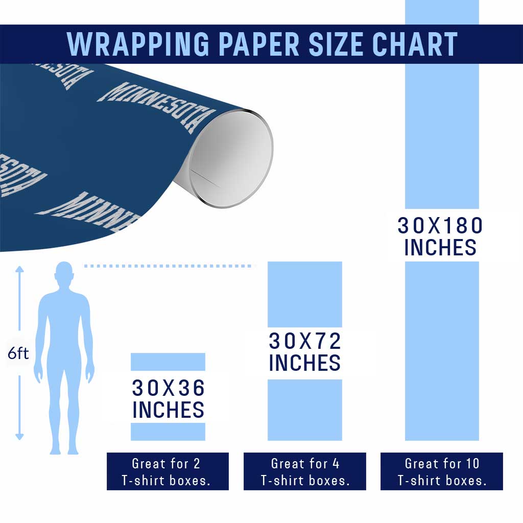 Minnesota MN State Throwback Design Vintage Wrapping Paper Roll TS11 Print Your Wear