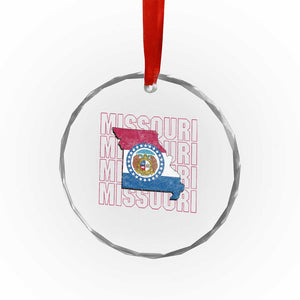 Missouri Flag Map State Distressed Crystal Glass Ornament TS14 Print Your Wear