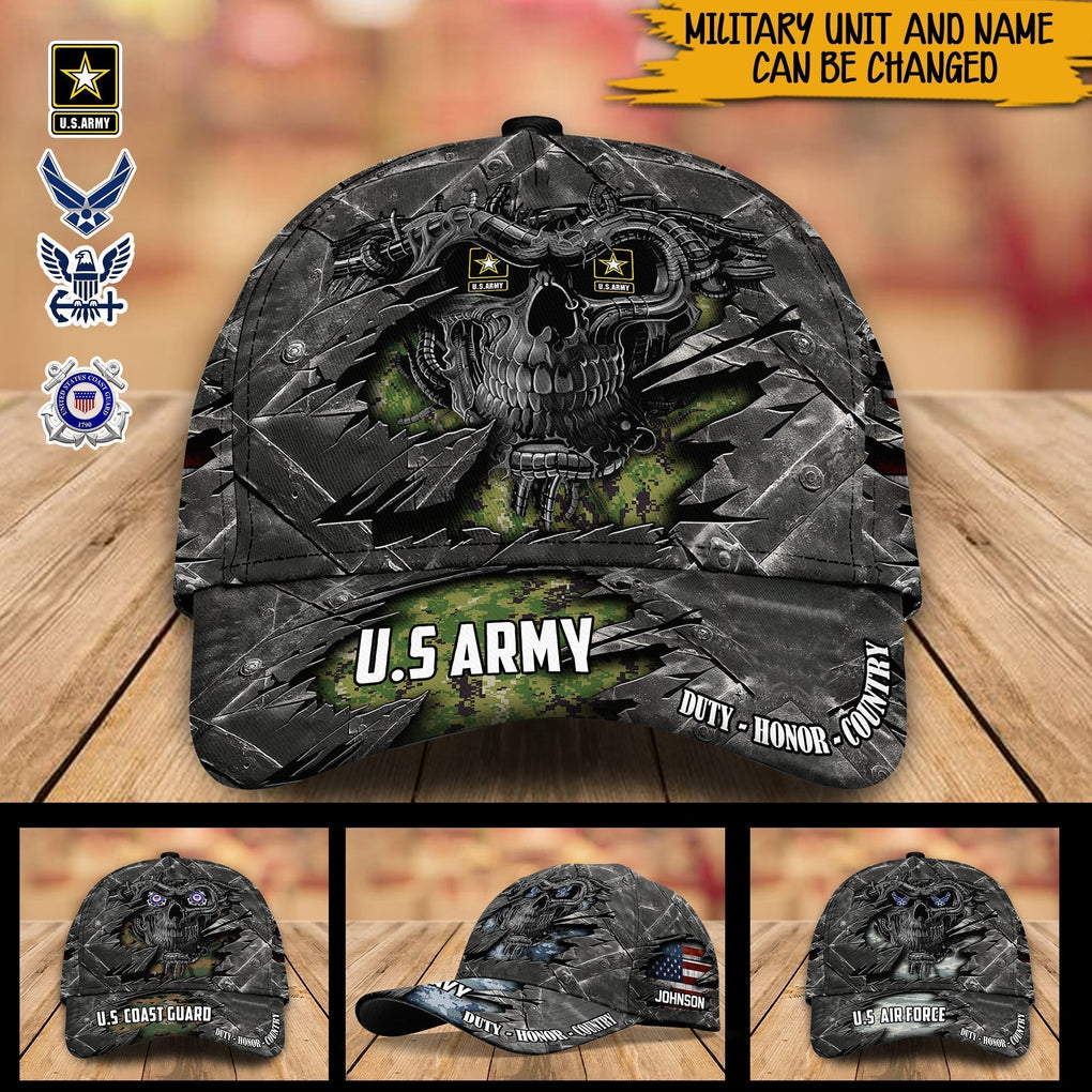 Personalized Veteran Classic Cap Skull CTM Classic Cap Universal Fit Custom - Printyourwear