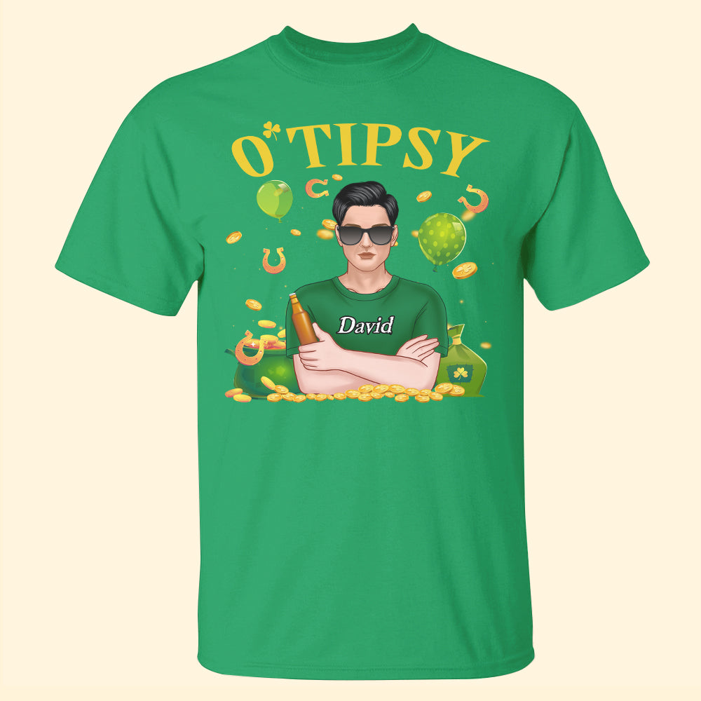 Personalized St Patricks Day Drunken Drunkest Drunker Tipsy T Shirts Gift For Couple Couple With Arms Crossed CTM Youth Custom - Printyourwear