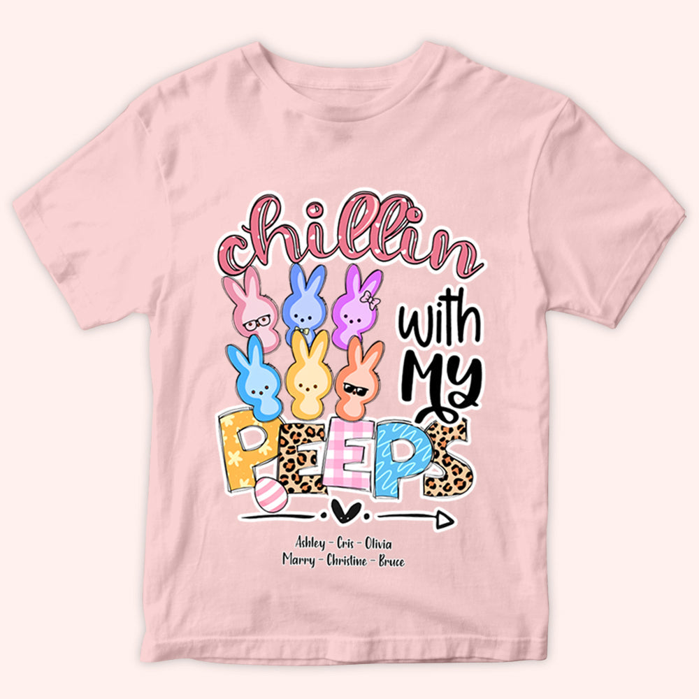 Easter Personalized Chillin With My Peeps T Shirt CTM Youth Custom - Printyourwear