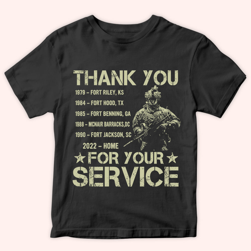 Personalized Veteran T Shirt Thank You For Your Service CTM Youth Custom - Printyourwear