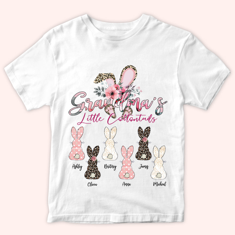 Easter Personalized T Shirt Grandmas Little Cotton Tails CTM Youth Custom - Printyourwear