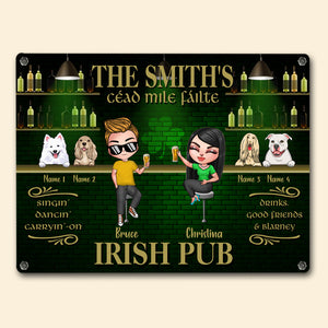 Personalized St Patricks Day Irish Pub Metal Sign Drinks Good Friends and Blarney CTM L 18x24 inch Custom - Printyourwear