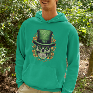 St. Patrick's Day Hoodie Irish Sugar Skull Lucky Hat Shamrocks TS09 Printyourwear