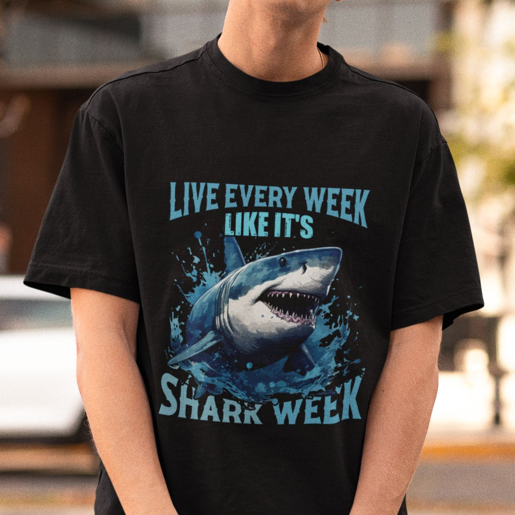 Shark Week T Shirt Live Every Week Like It's Shark Funny Shark Lover Ocean TS02 Printyourwear