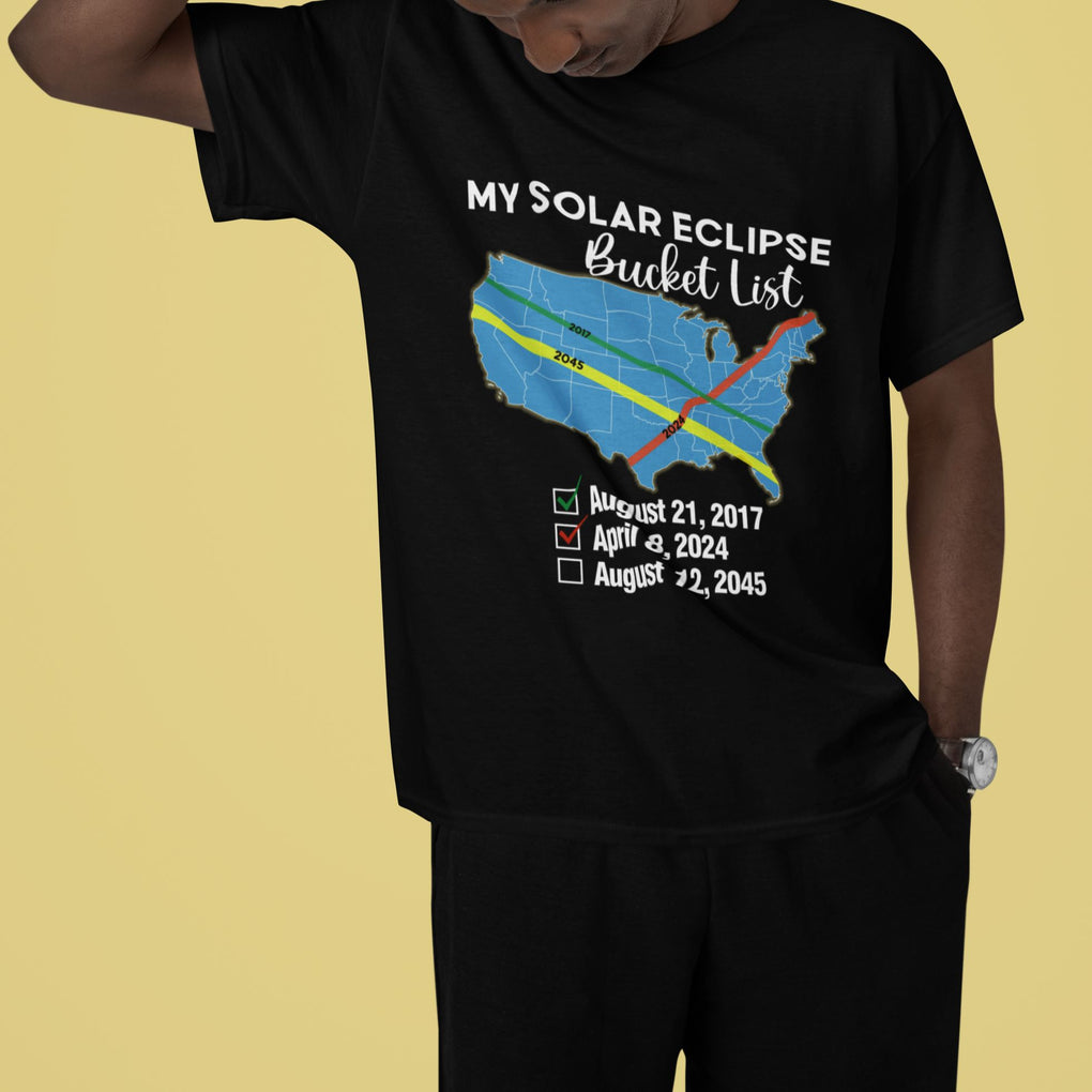 Total Solar Eclipse 2045 T Shirt My Totality Bucket List 2017 2024 2045 Tour Map TS02 Printyourwear