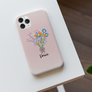 Custom Floral Phone Case Personalized Your Name With Flower Language Keyboard CTM02 Custom - Printyourwear