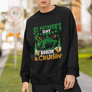 Funny St. Patricks Cruise Sweatshirt Boozin' Cruisin' Drinking Squad Family Group Matching TS02 Printyourwear