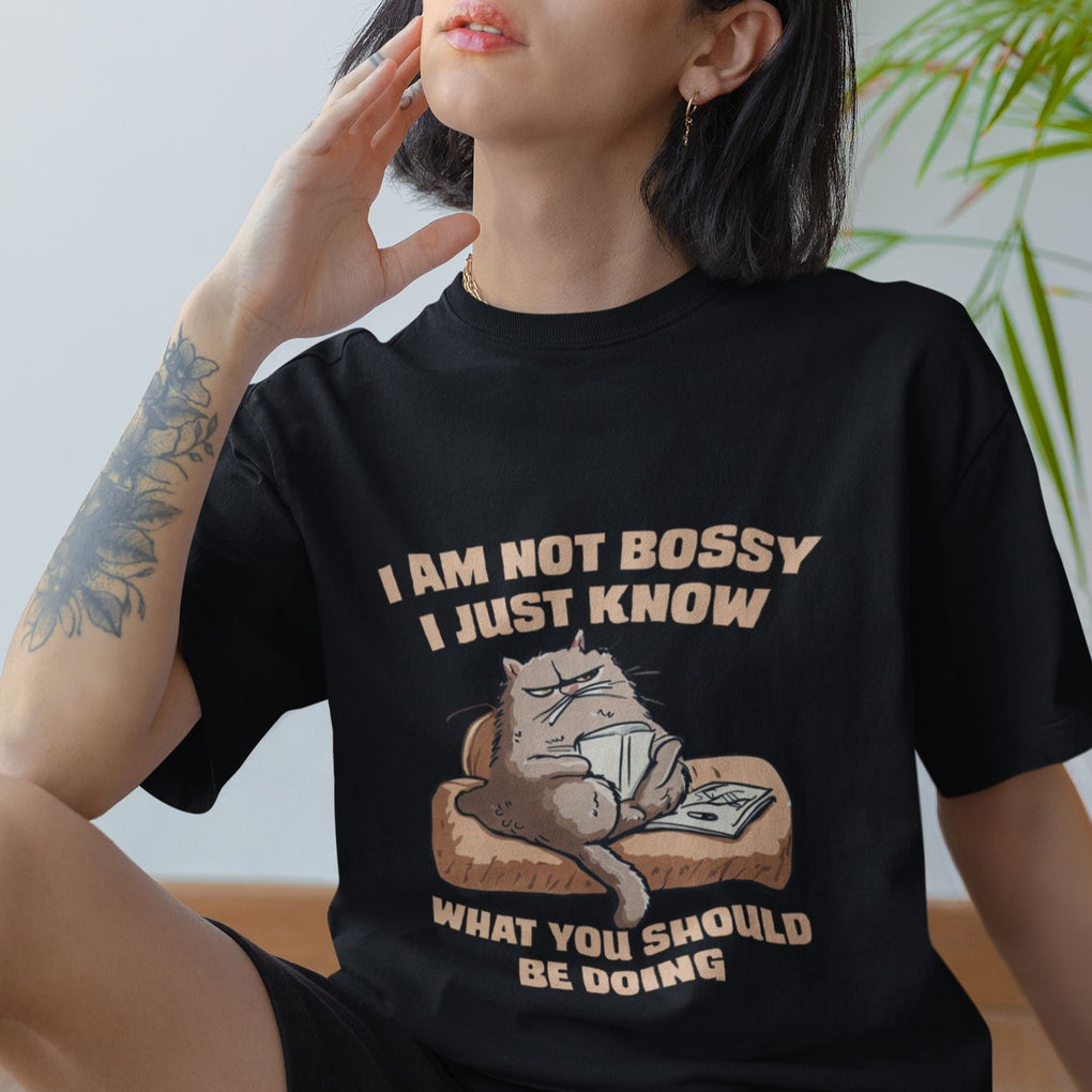 Sarcastic Cat T Shirt I Am Not Bossy I Just Know What You Should Be Doing TS02 Printyourwear