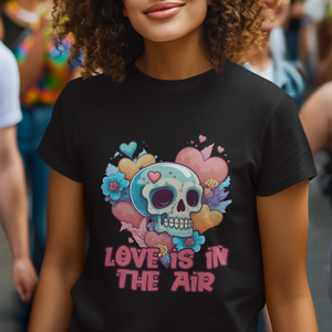 Floral Skull T Shirt Funny Love In The Air Floral Skull Anti Valentines Day TS02 Printyourwear