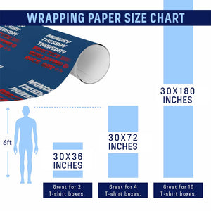 Monday Tuesday Thursday Practice Qualifying Race Day Wrapping Paper Roll TS10 Print Your Wear