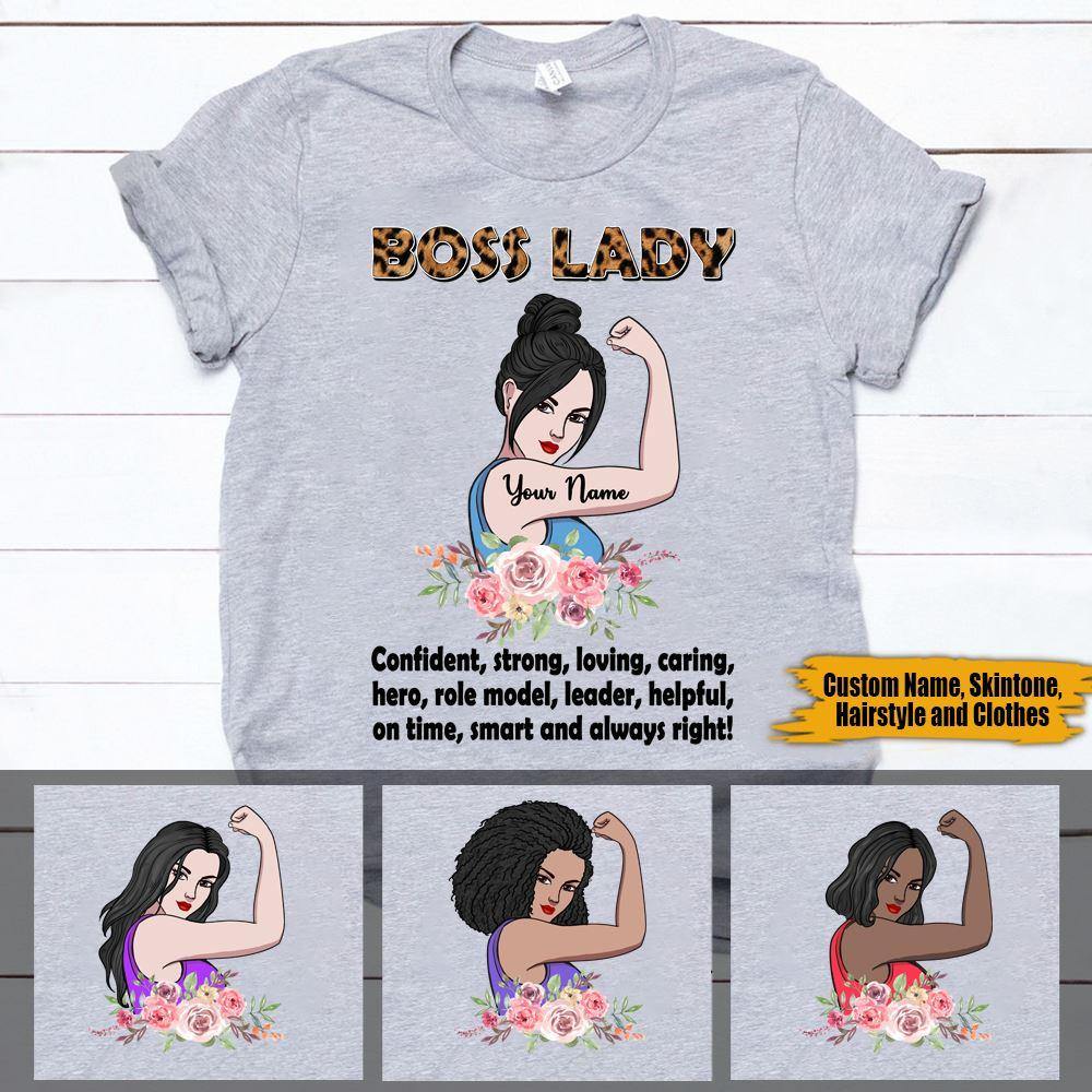 Personalized T Shirt Boss Lady CTM Youth Custom - Printyourwear