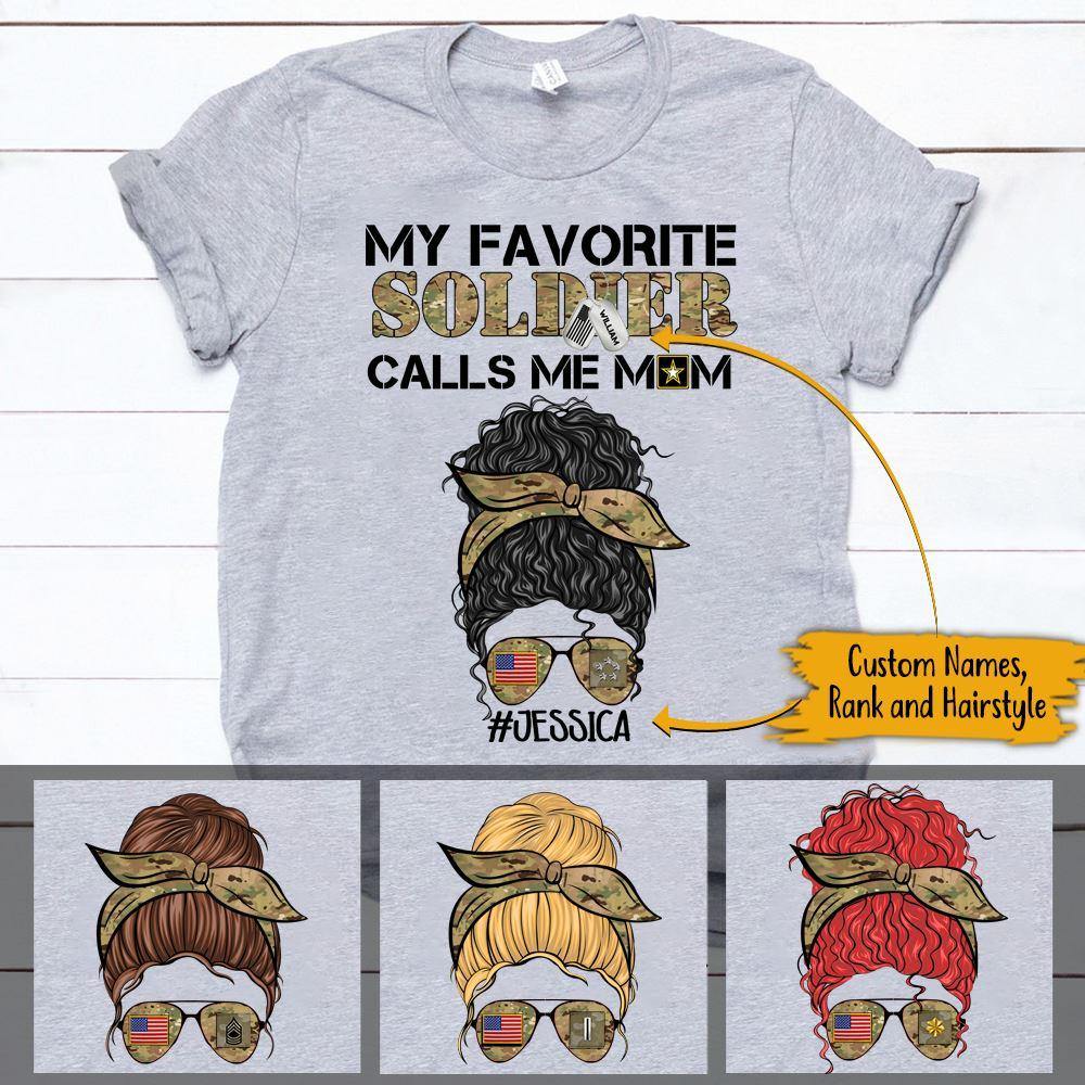 Personalized T Shirt My Favorite Soldier Call Me Mom CTM Youth Custom - Printyourwear