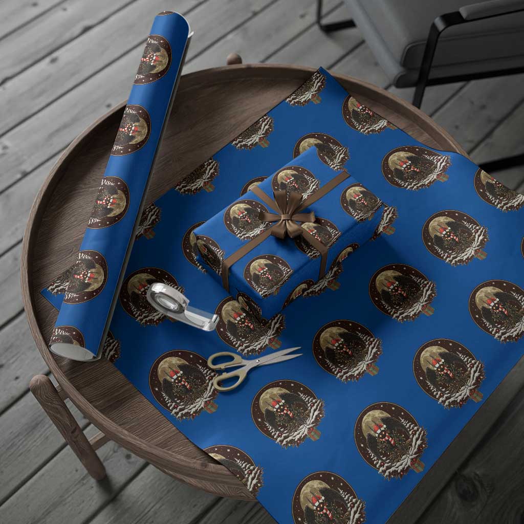 Mothman In Xmas Night Wrapping Paper Roll Funny Cryptid Gift TS12 Blue Print Your Wear