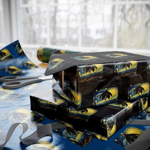 Mothman Wrapping Paper Roll Starry Night Van Gogh Cryptid Lover TS10 Black Print Your Wear