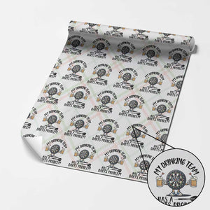 My Drinking Team Has A Darts Problem Wrapping Paper Roll Funny Darts Player Team TS12 Christmas Plaid Print Your Wear