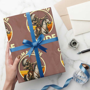 Native American Comanche Pride Indigenous People Day Wrapping Paper Roll TS14 Mocha Print Your Wear
