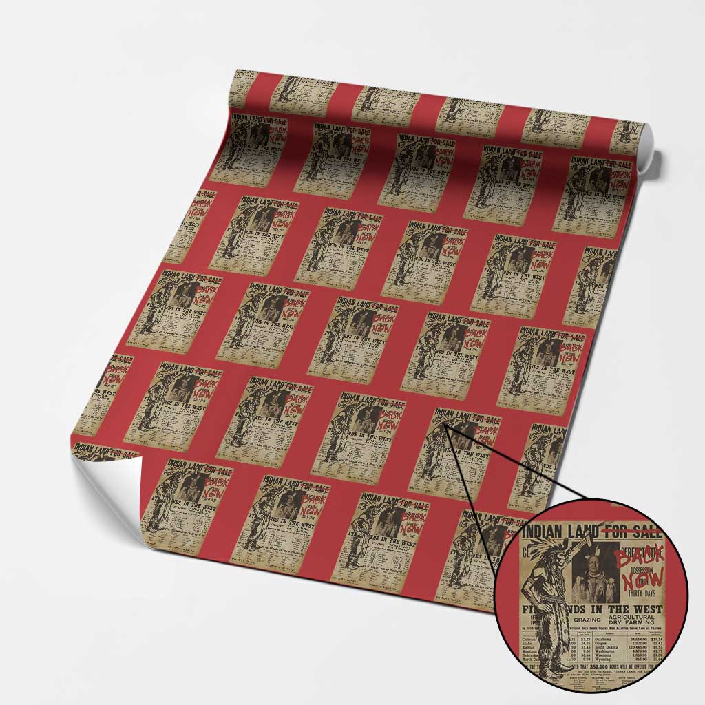 Native American Wrapping Paper Roll Indian Land For Back Now TS10 Red Print Your Wear
